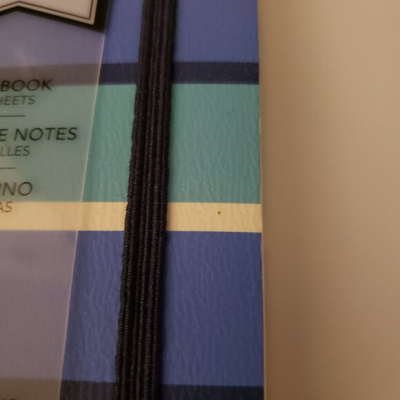Studio C Mini Notebook Notepad Teal Blue Striped Elastic Lined Journal 100 Sheet - Picture 7 of 8